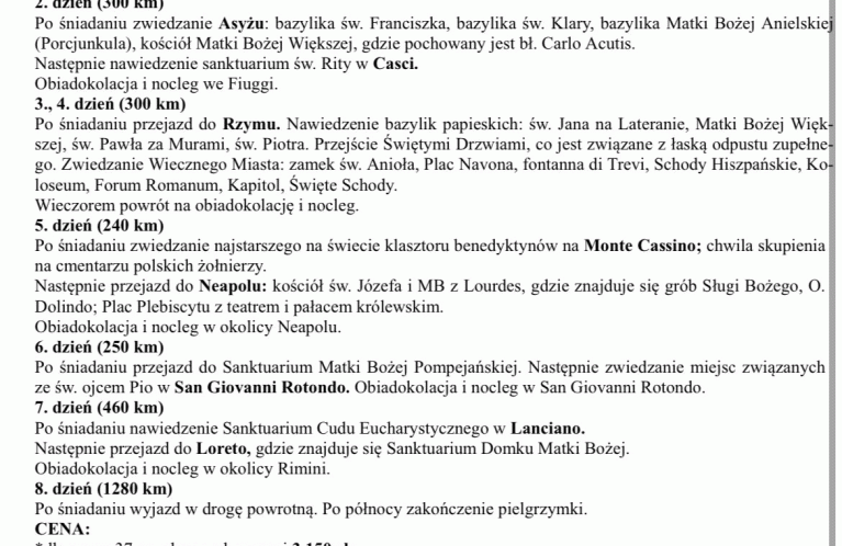 Pielgrzymka do Rzymu w Roku Jubileuszowym 